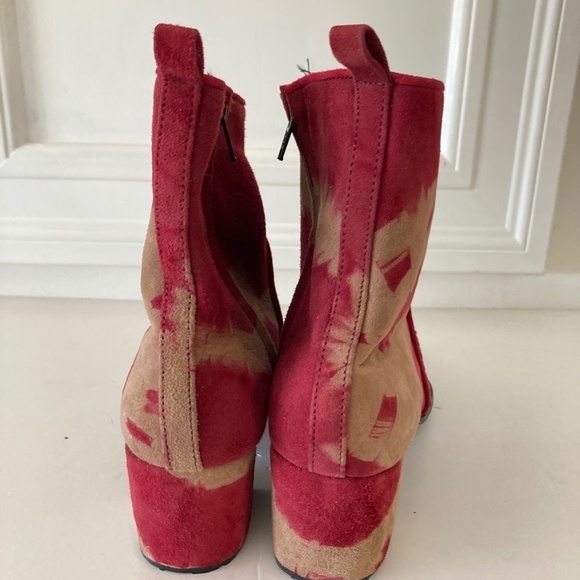 NWOT Meher Kaklia Anthropologie Mani Embellished Red Pointed Ankle Boots Sz 38 - Picture 9 of 13